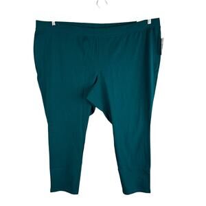 New Catherines Womans Sz 5X Plus 34/26W Pull on Pants Teal Active Legging NWT